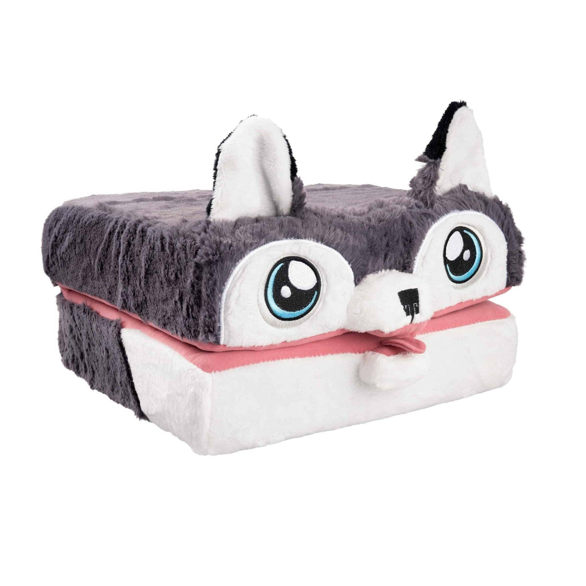 Helpful Husky Pillow PCUB H - Soft and Comfortable Dog Pillow for Pets, Perfect for Beds, Couches, and Travel - Ideal for Dog Lovers and Pet Owners