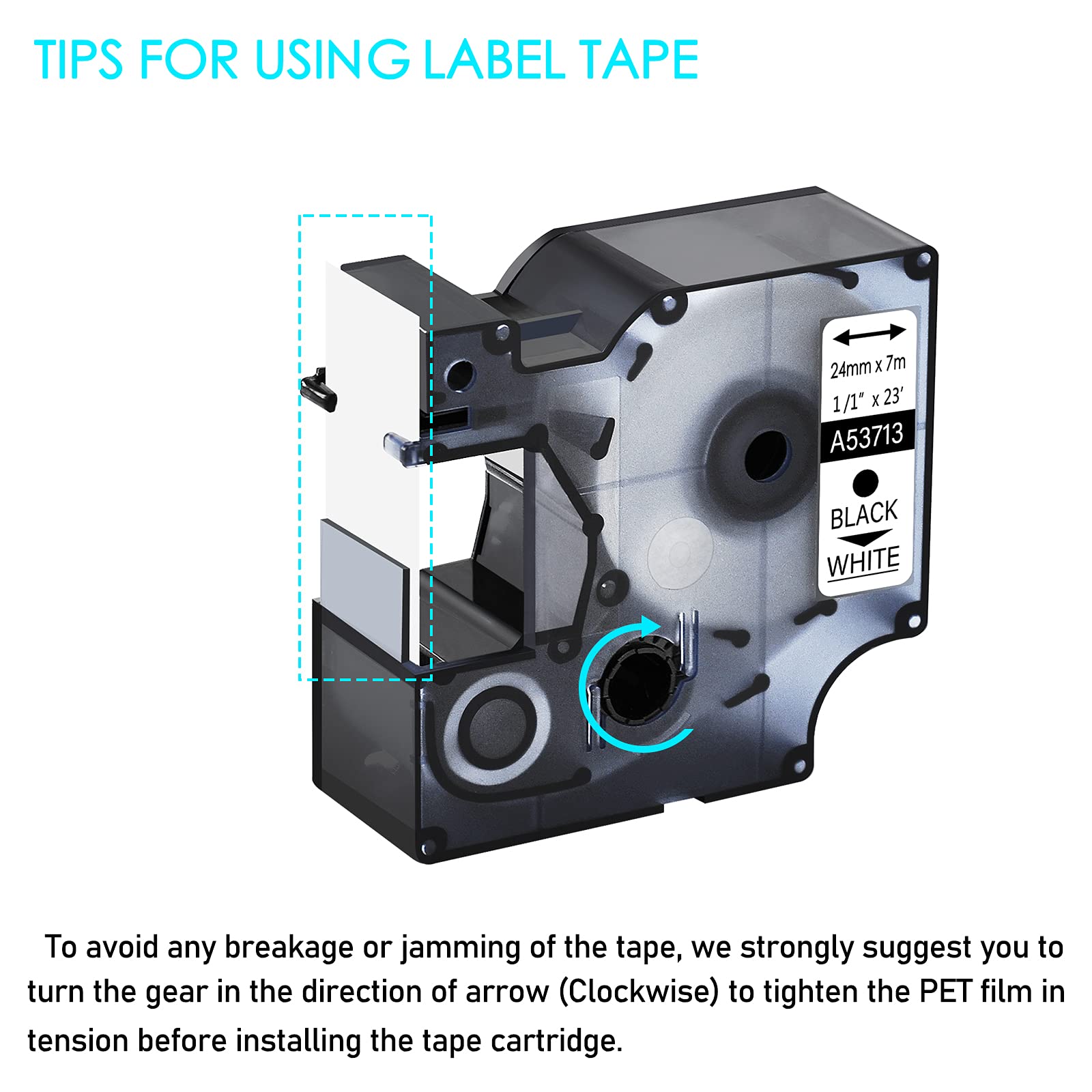 GREENCYCLE Compatible Label Maker Tape 53713 S0720930 for DYMO D1 Cartridge - 1