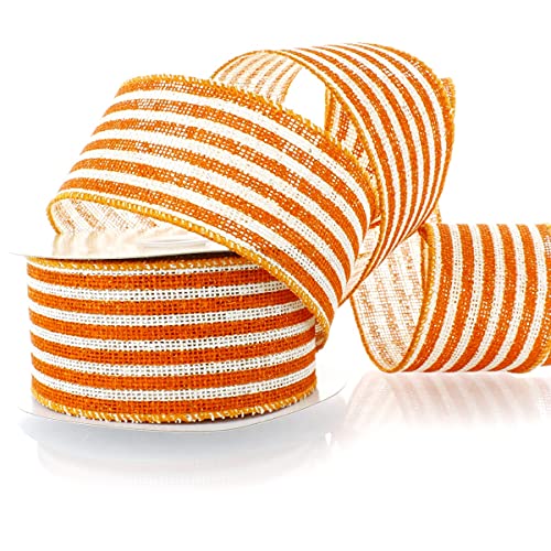 Narrow Orange/Off-White Stripes