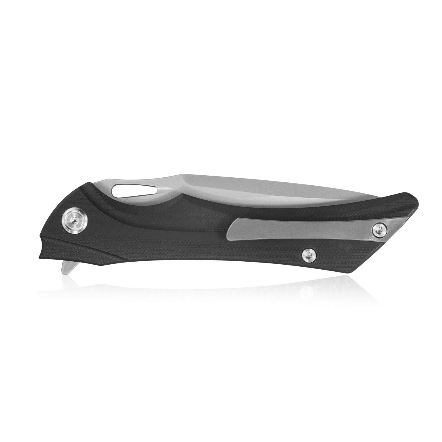 Kubey Raven Liner Lock Flipper Knife - 3.5 Inch Stainless Steel Blade with Black G10 Handle - EDC Pocket Knife for Camping, Hiking & Outdoor Activities