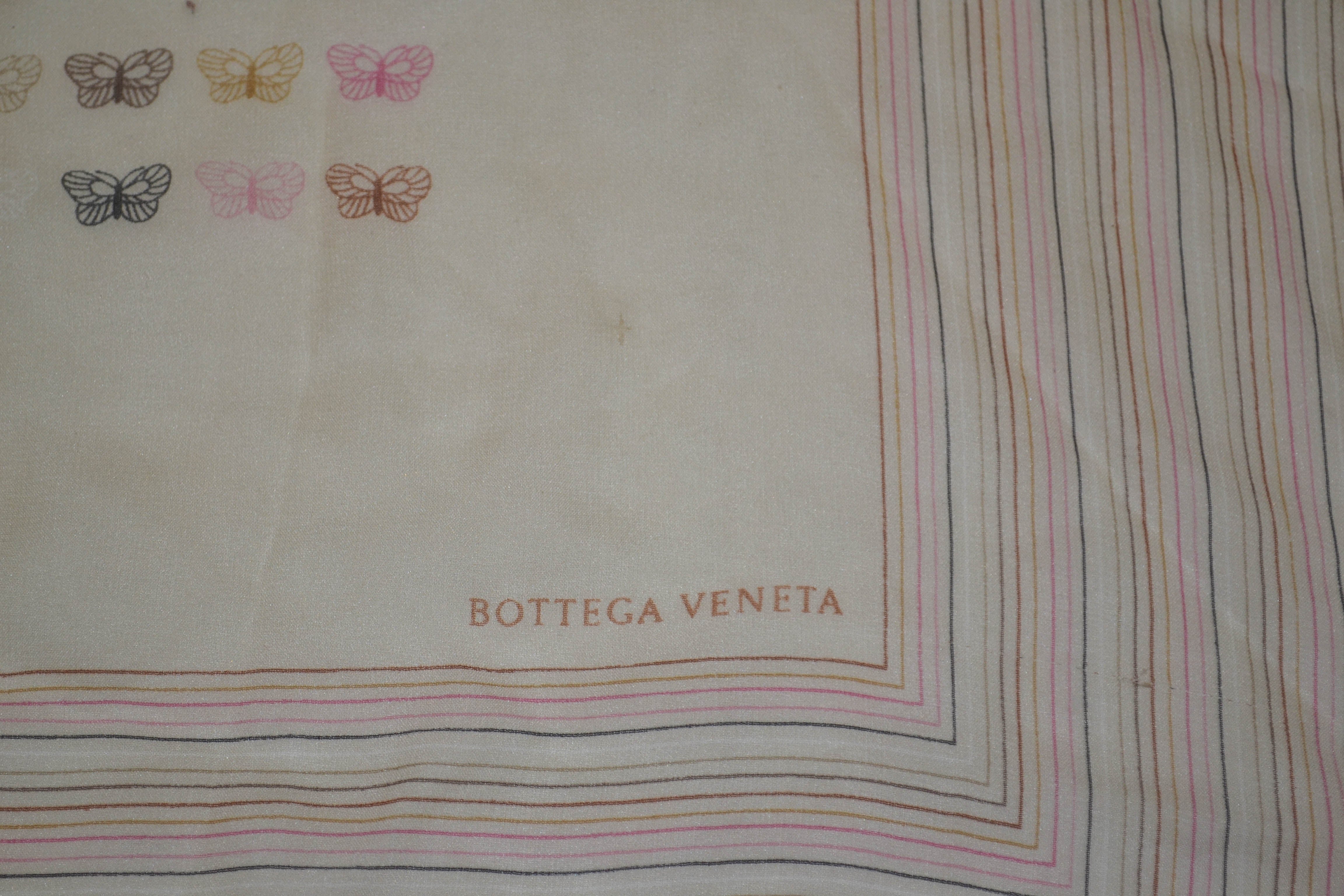 Bottega Veneta Colorful Butterfly 100% Silk Scarf - Luxury Fashion Accessory for Women, Elegant Gift for Birthday & Special Occasions