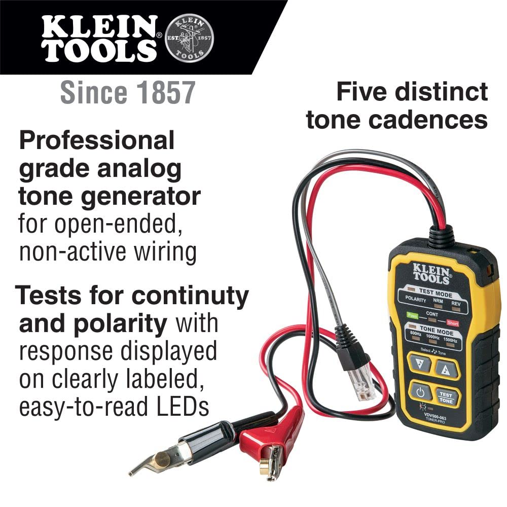 Klein Tools VDV501-852 Cable Tester & VDV500-820 Cable Tracer with Probe Tone Pro Kit - Network Cable Tester for Telephone, Internet, Video, Data & Communication Cables - Perfect for IT Technicians, Network Installations & Home Office Setup