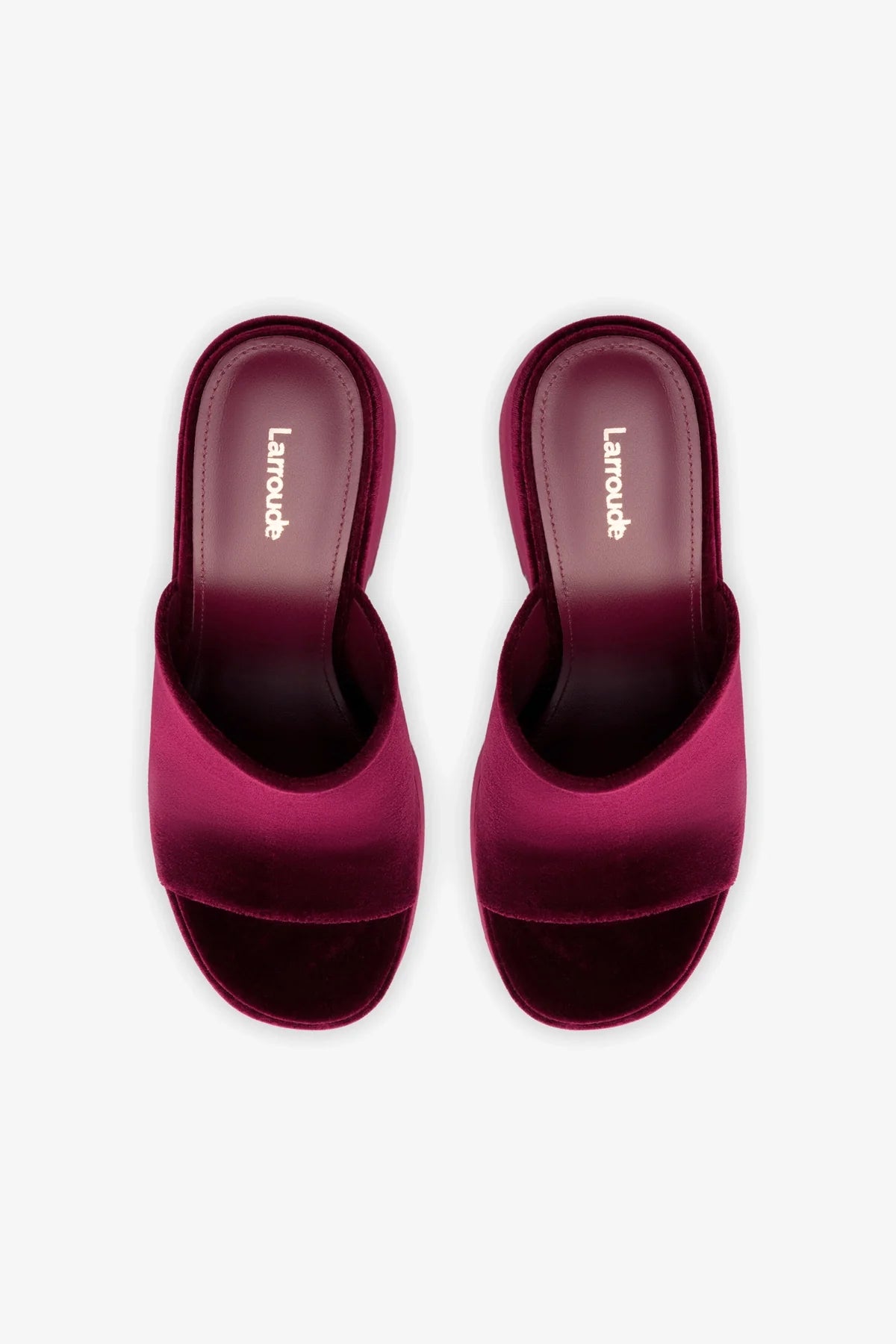 Wanda Platform Mule Shoes - Women's Comfortable Velvet Slip-On Loafers in Merlot Red for Casual Wear & Office Outfits