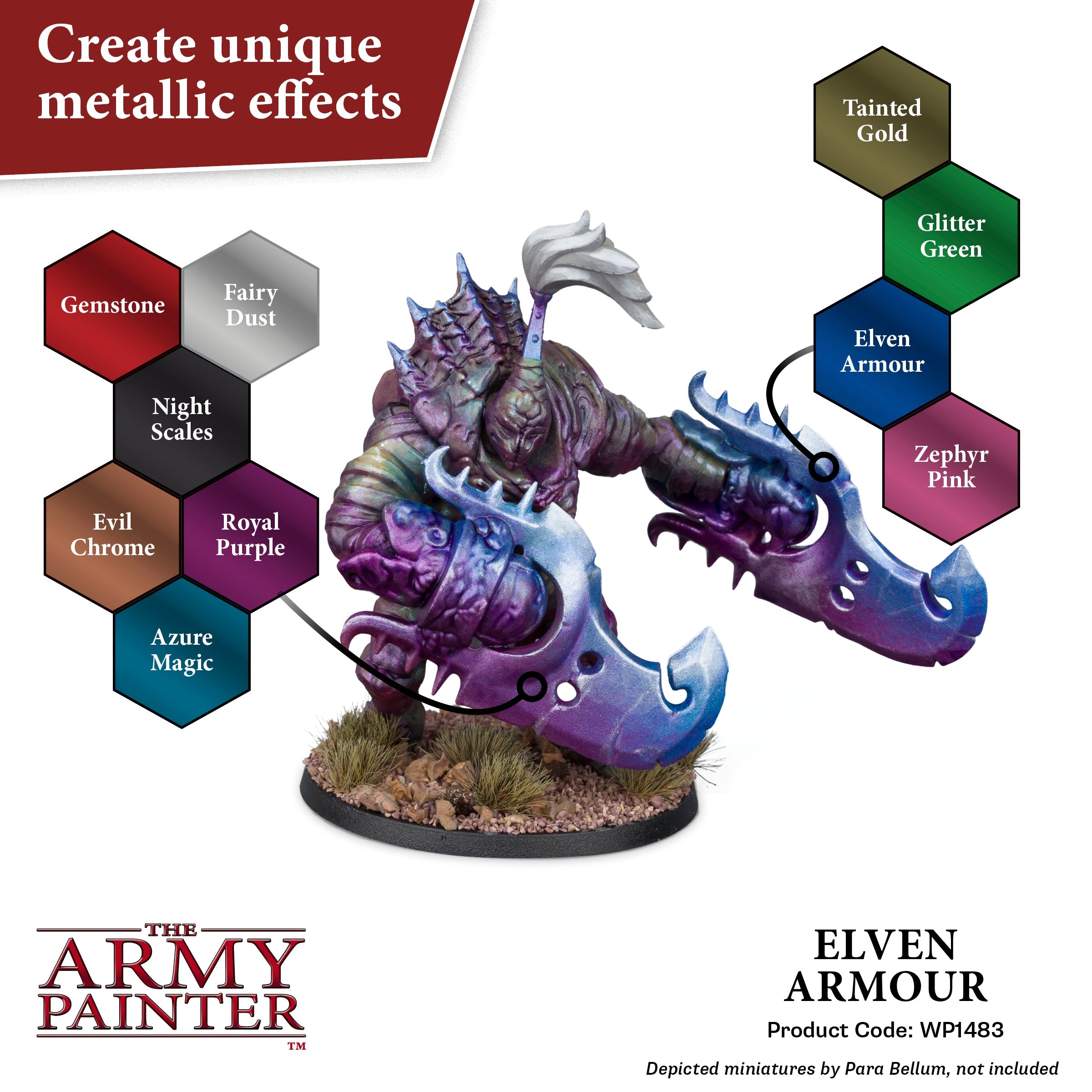 Warpaints Metallics: Elven Armor - Premium Metallic Paint for Miniature Figures & Fantasy Models - Perfect for Warhammer, D&D, and Tabletop Gaming