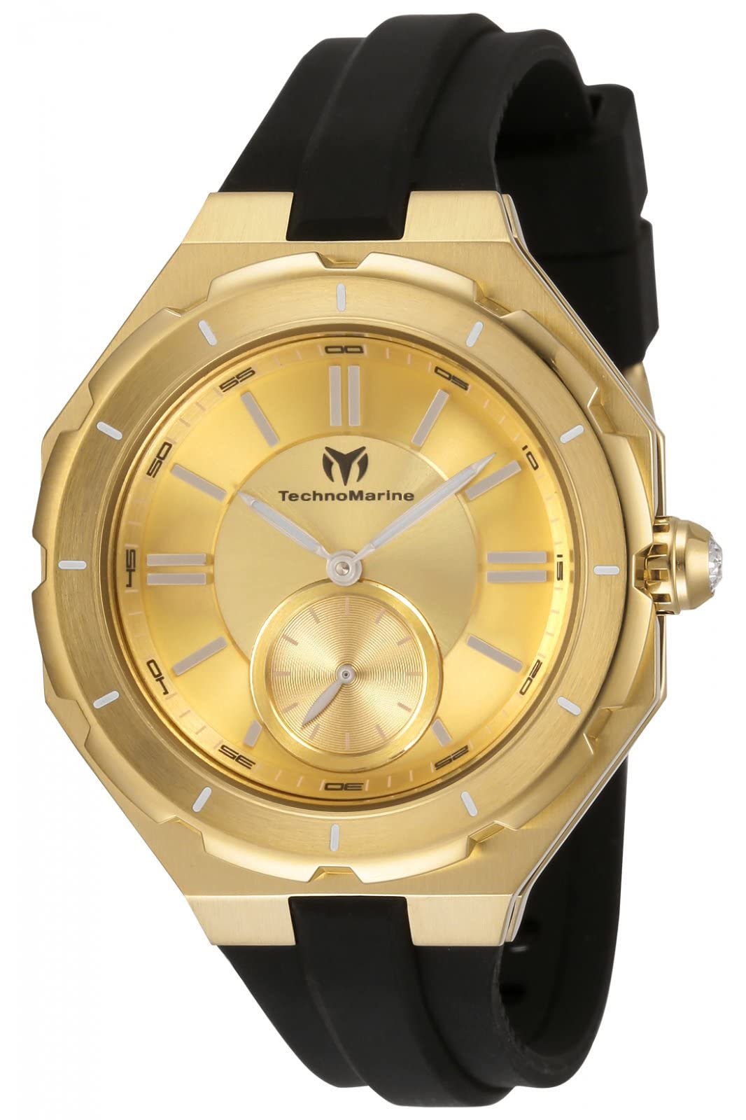 Technomarine Cruise Sea Lady Women's Stainless Steel Quartz Watch with Silicone Strap - Black, 17mm (Model TM-120038) | Perfect for Swimming, Beach Activities & Everyday Fashion Wear