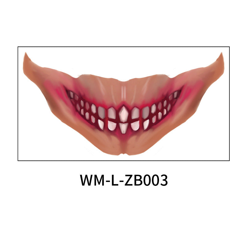 Scary Halloween Mouth Tattoo Stickers for Adults & Kids - Fake Bloody Teeth & Vampire Fangs Temporary Tattoos - Perfect for Halloween Parties, Cosplay & Horror Costumes