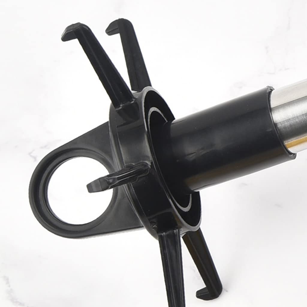 Rotatable Kitchen Utensil Stand with 6 Hooks - Swivel Organizer Rack for Spoons, Ladles & Cooking Tools (42x13cm, Black & Silver) - Perfect for Countertop Organization in Small Kitchens & Cooking Spaces