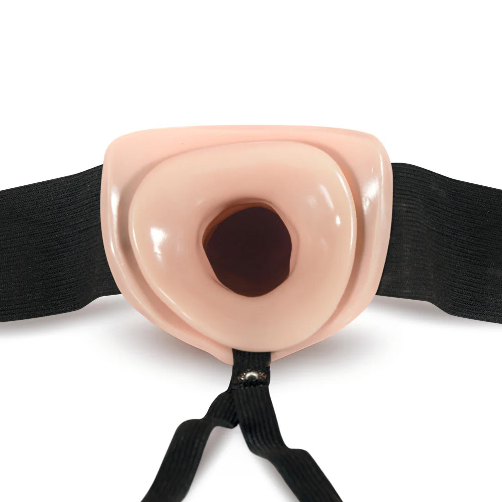 Dr. Skin 7 Firm Hollow Strap On & Elastic Harness - Premium Dildo Harness for Women & Men - Perfect for Couples Play, BDSM, and LGBTQ+ Intimacy