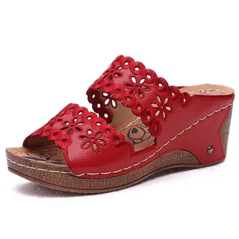 Comfortable Slip-On Wedge Sandals for Women - Breathable Summer Casual Shoes with Arch Support | Perfect for Beach, Walking, and Everyday Wear