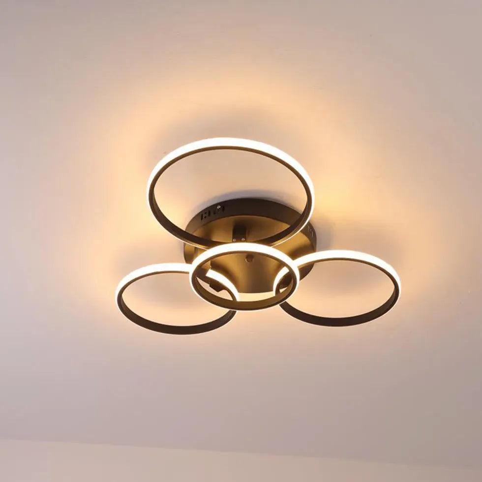 Modern LED Pendant Light with Ring Design - Stylish Ceiling Lighting for Living Room, Bedroom, and Dining Area