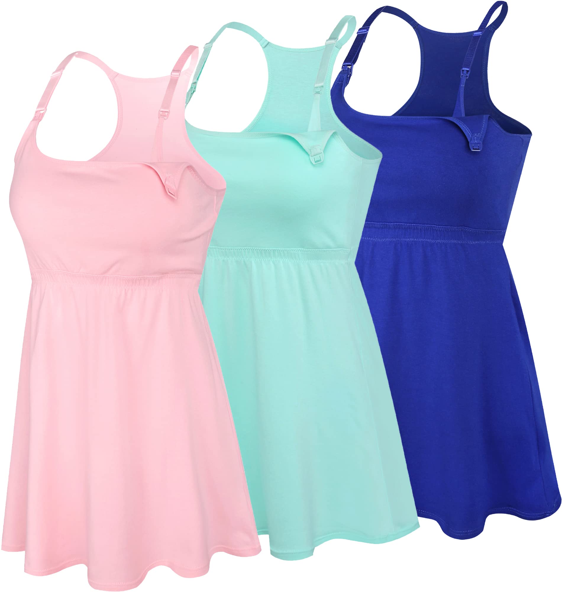 SUIEK Women's Nursing Tank Top - Soft Cotton Maternity Cami with Built-in Shelf Bra for Breastfeeding | Comfortable Nursing Clothes for Pregnancy & Postpartum | Perfect for Daily Wear, Lounging & Nursing