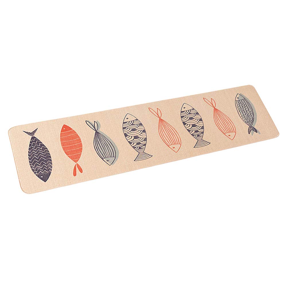 UKELER Non-Slip Kitchen Runner Rug with Cute Fish Design - Washable Comfort Floor Mat for Kitchen, Bedroom, Laundry Room (17x59 Inches) - Perfect for High-Traffic Areas & Cozy Home Decor