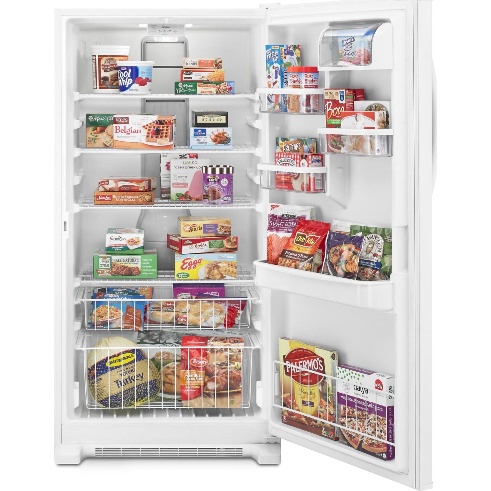 Whirlpool WZF79R20DW 20.6 Cu. Ft. Upright Freezer in White - Energy Efficient Deep Freezer for Home, Garage, or Basement Storage