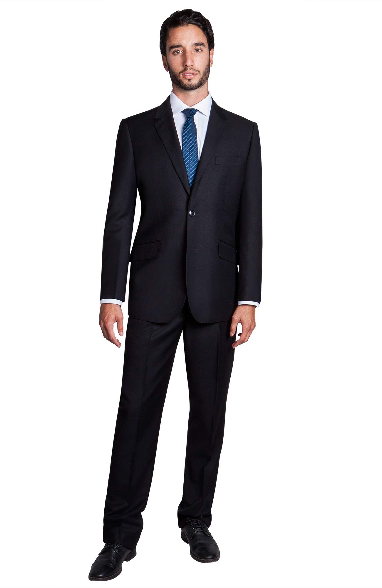 Men's Modern Fit 2-Piece Italian Wool Suit - Slim Fit Blazer & Dress Pants for Weddings, Business Meetings & Formal Events | Premium Two-Button Suit Jacket & Trousers Set