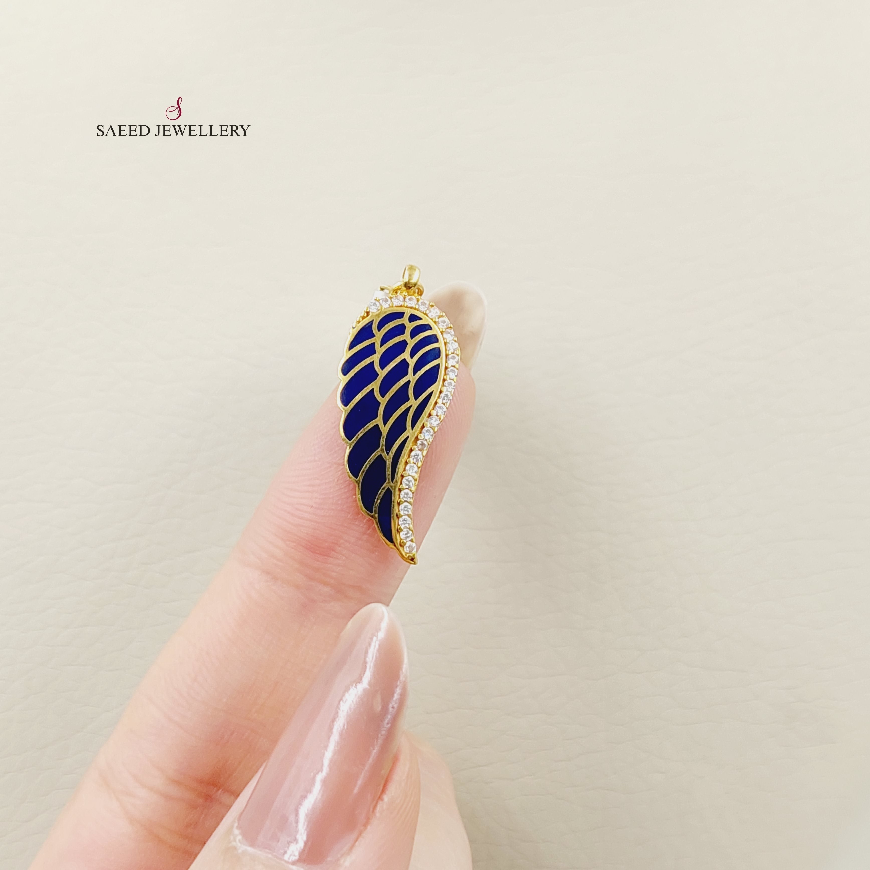 Enameled & Zircon Studded Wings Pendant Necklace - Elegant Wing Jewelry for Women, Gift for Her - Perfect for Parties, Weddings & Special Occasions
