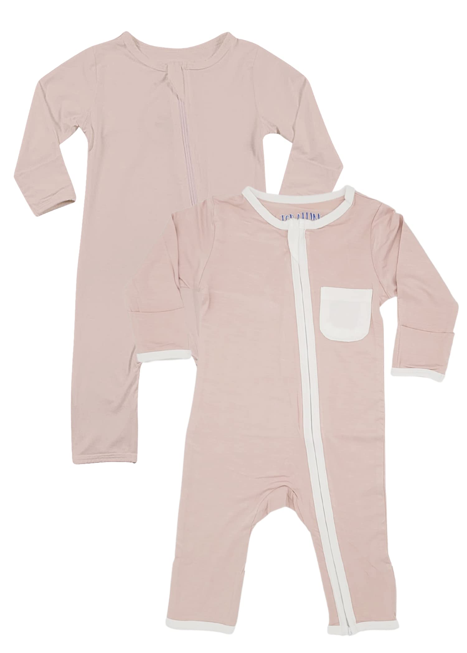 Organic Bamboo Baby Pajamas 2-Pack - Soft & Breathable Baby Sleepers | Gender Neutral Baby Clothes for Boys & Girls | Perfect for Nighttime & Naptime Comfort