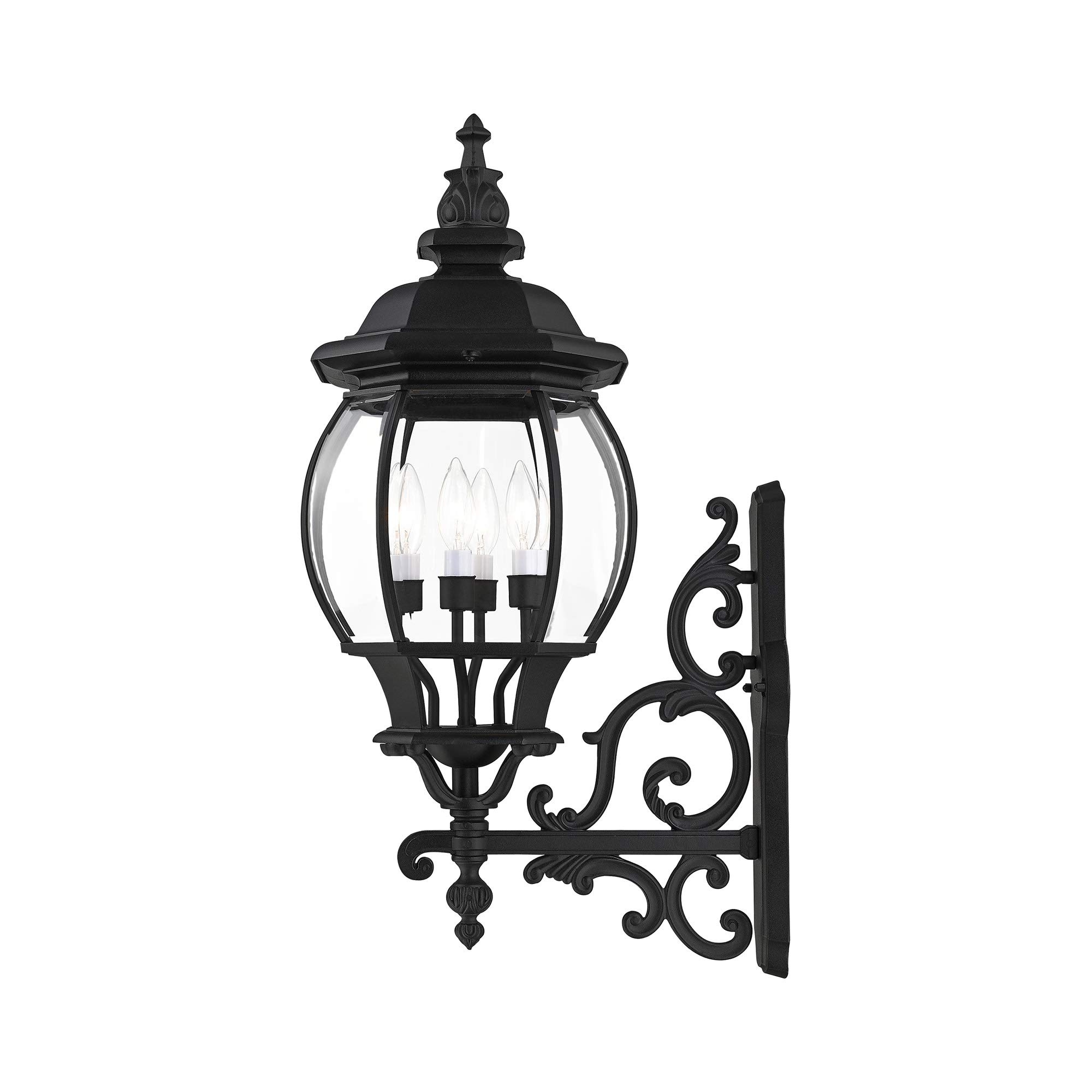 Livex Lighting 7701-14 Frontenac 4-Light Outdoor Wall Lantern with Clear Beveled Glass Shades - 30