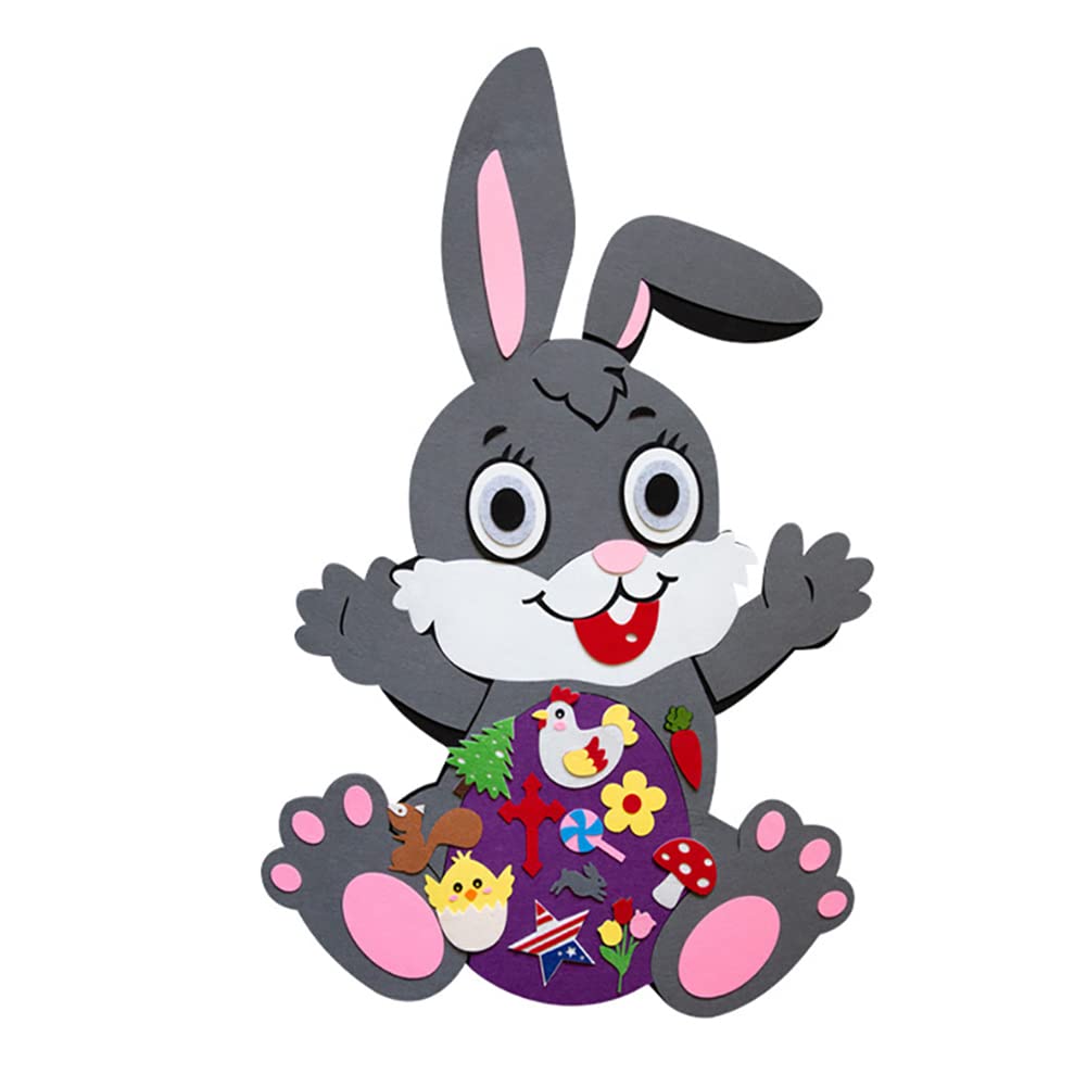 URMAGIC Easter Felt Crafts Kit for Kids - DIY Chick & Rabbit Stickers, Home Wall Decorations, Party Favors - Perfect for Easter Celebrations, Birthday Parties & Classroom Activities