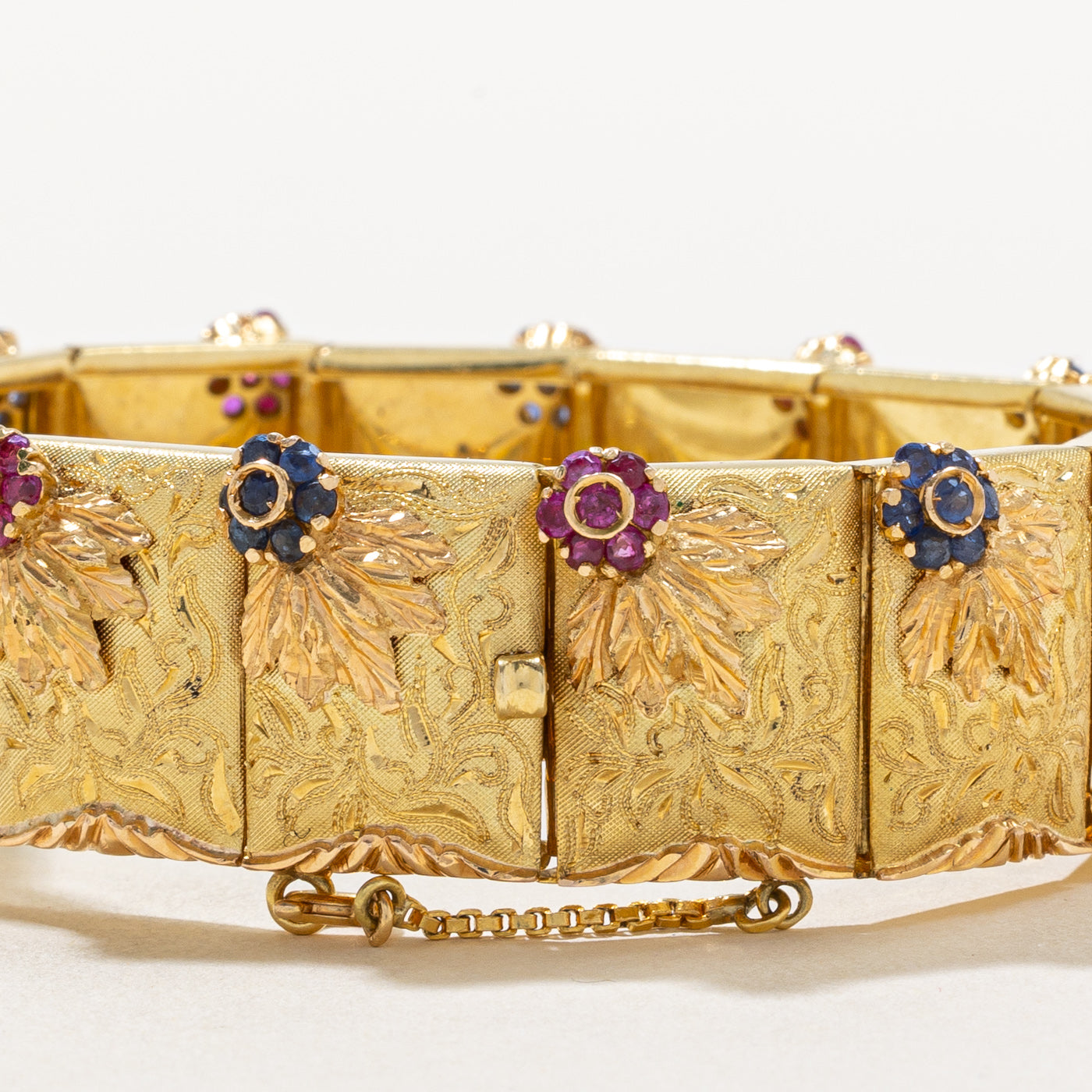 Exquisite Ruby & Sapphire Bracelet | 0.71ctw & 0.83ctw Gemstones | 6.5 Inches Adjustable | Elegant Jewelry Gift for Women | Perfect for Weddings, Anniversaries & Special Occasions