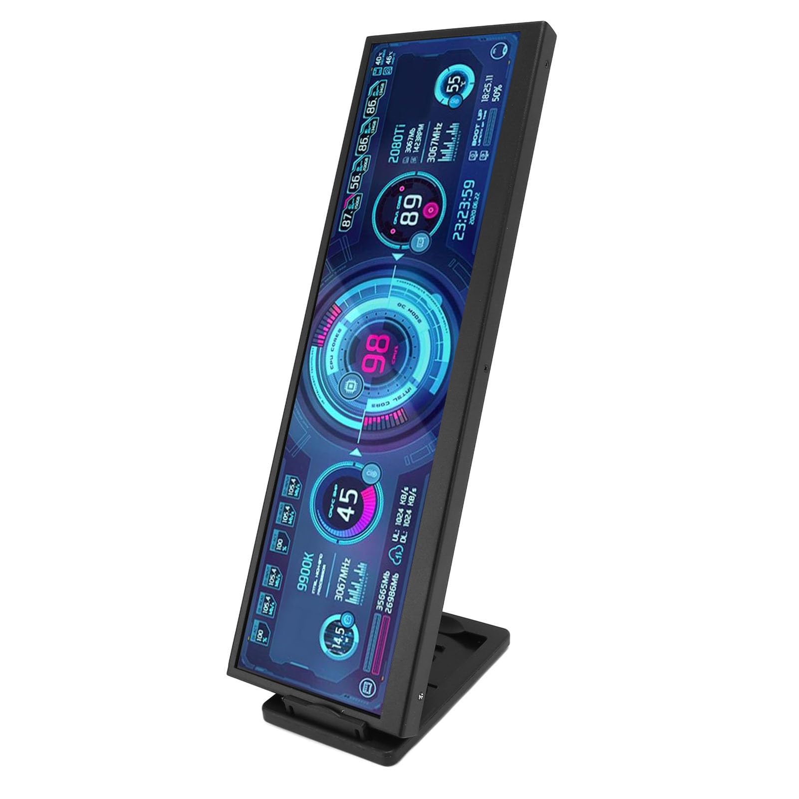 GOWENIC 12.6 Inch FHD IPS Portable Monitor - 1920x515 Resolution, 60Hz Refresh Rate, Dual Speakers, USB/HDMI/Type-C Ports, Blue Light Filter - Ideal for Laptop Extensions, Gaming, and Office Work