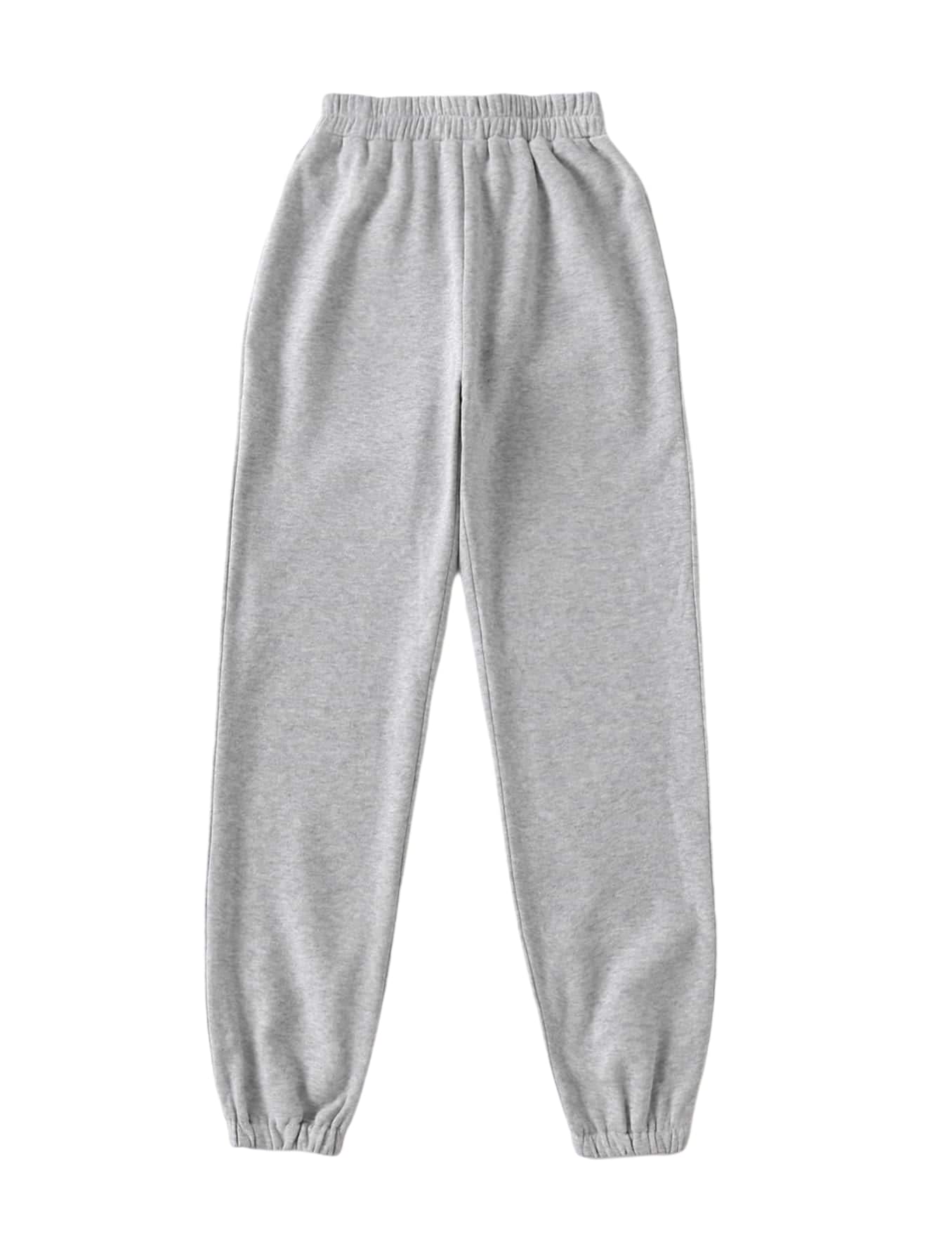 Floerns Women's Solid Elastic Waist Sweatpants - Soft Casual Workout Jogger Pants with Pockets for Yoga, Running, Lounge & Everyday Wear