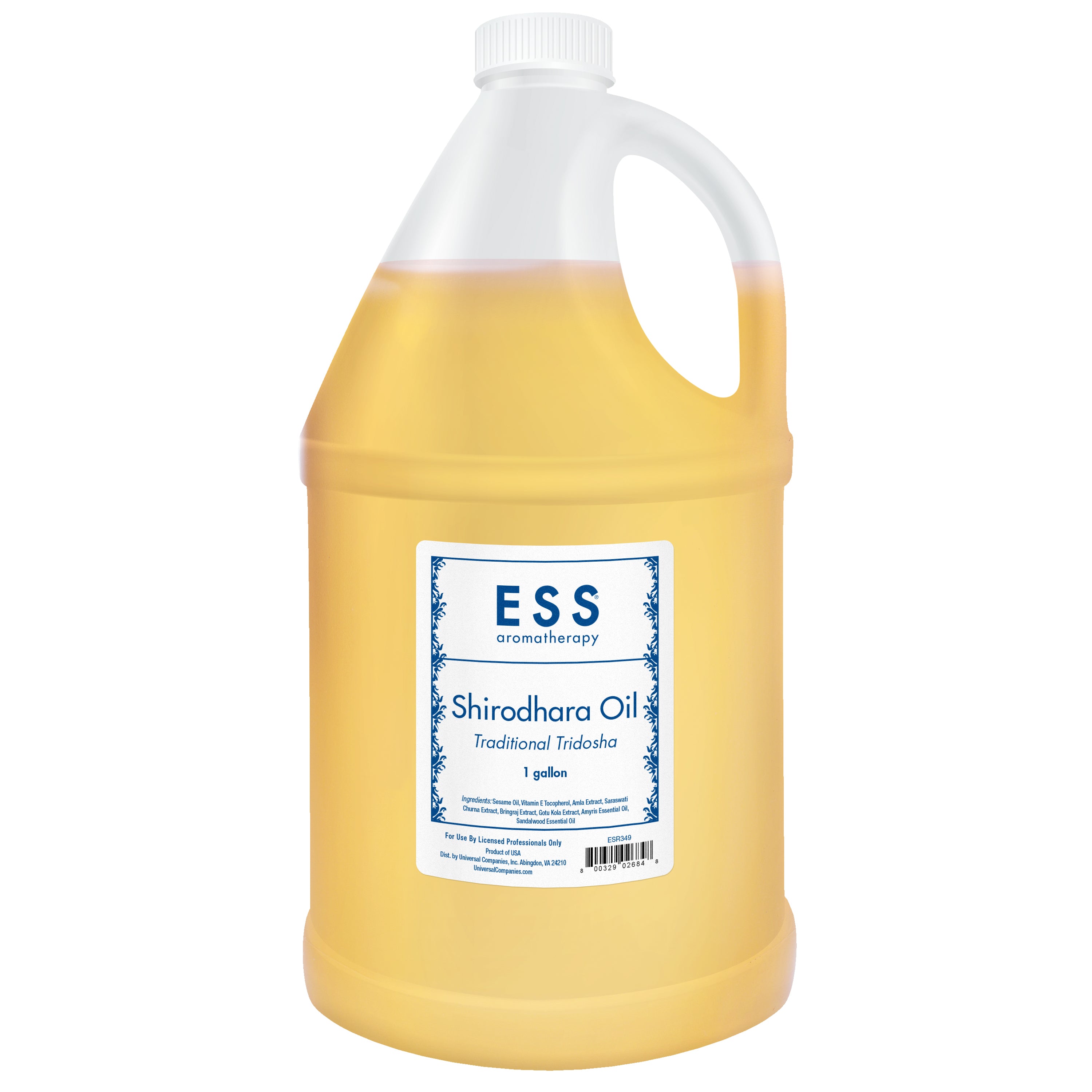 ESS Traditional Tridosha Shirodhara Oil - 1 Gallon (128 oz) Ayurvedic Massage Oil for Relaxation & Stress Relief | Perfect for Spa Treatments & Home Wellness Rituals