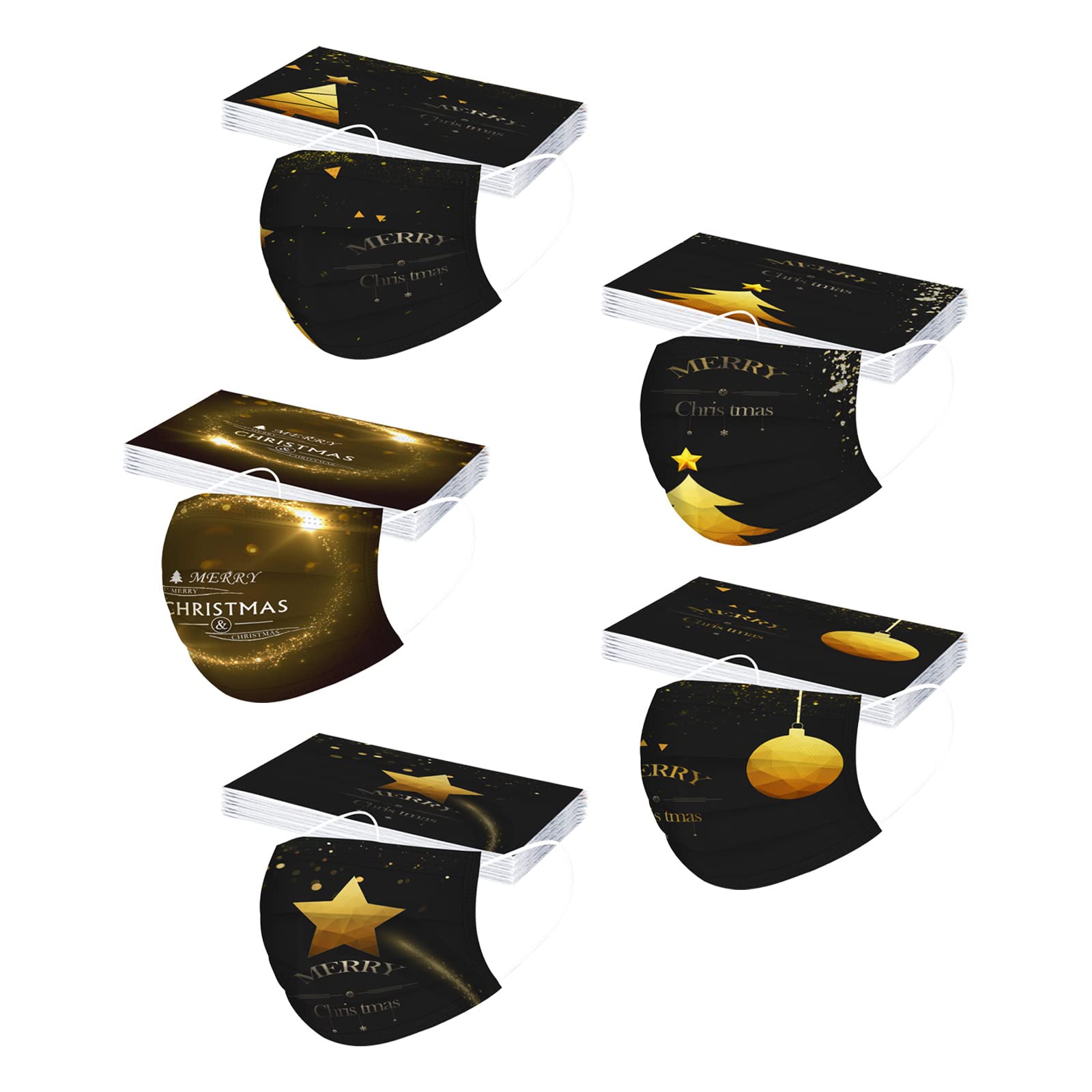 50PCS Christmas Face Masks for Adults - Holiday Party Decorations, High Filtration & Breathable Protection - Perfect for Christmas Parties, Office Celebrations & Festive Gatherings