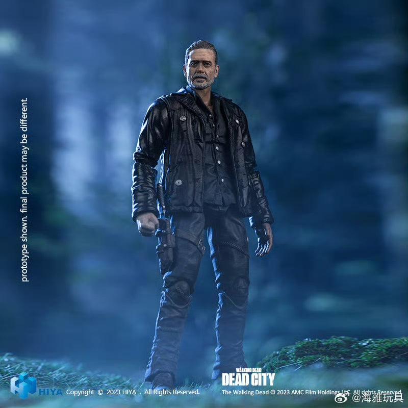 1/18 Scale HIYA 4-Inch Action Figure - The Walking Dead: Dead City Negan Collectible Toy - Perfect for Display, Gifts & Fans of Zombie Apocalypse Series
