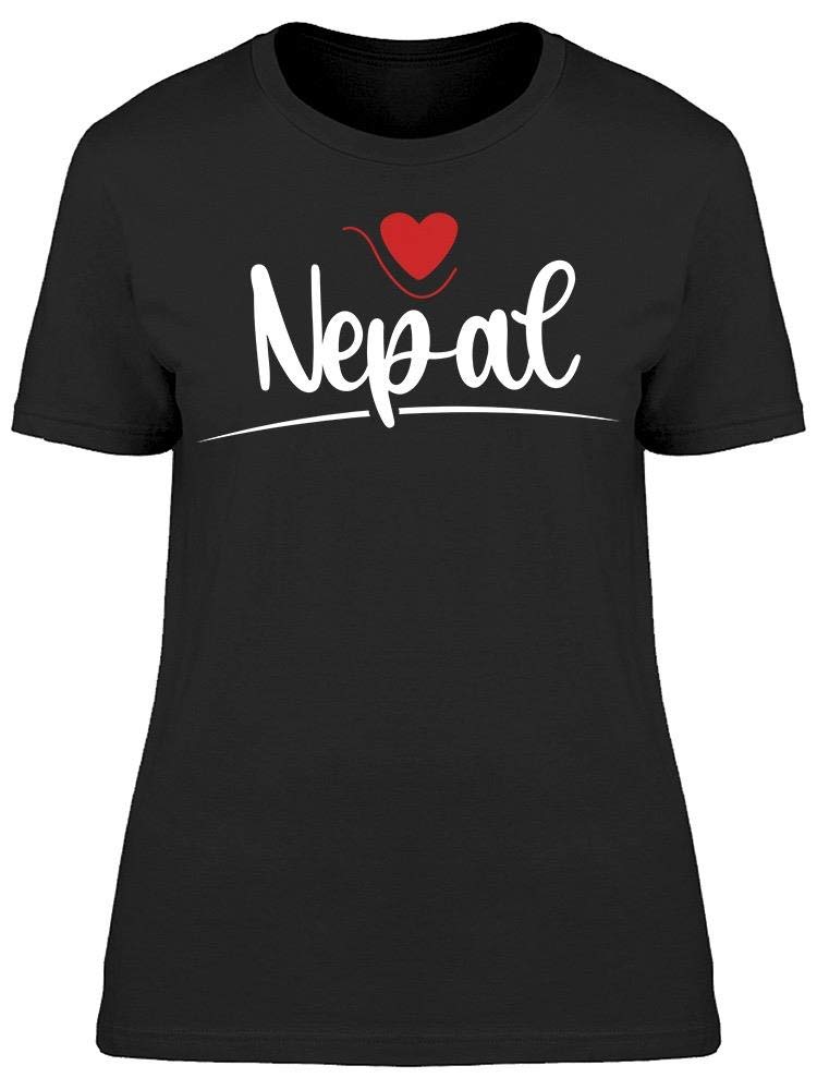 Women's Nepal Red Love Heart T-Shirt - Soft Cotton Casual Tee for Everyday Wear & Romantic Dates