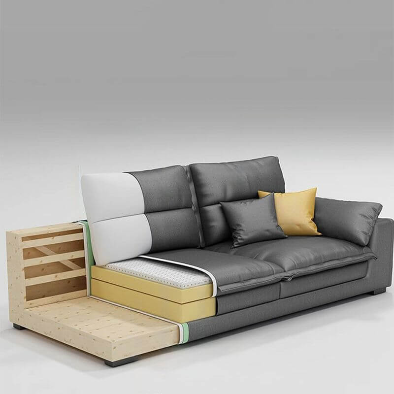 L-Shaped Right Hand Facing Recliner Sofa with Natural Wood Frame - Modern Living Room Furniture for Home Theater, Gaming & Relaxation