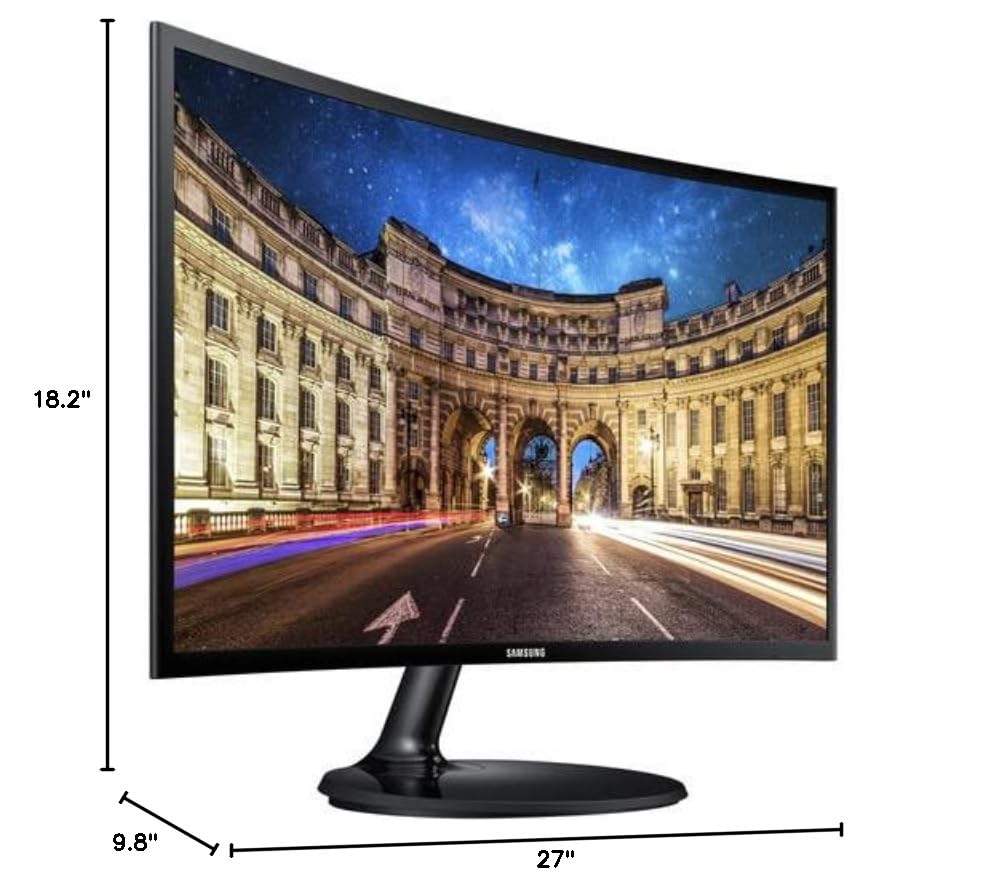 Samsung 27 Inch Curved LED Monitor - LC27F390FHNXZA Full HD 1080P 60Hz Gaming Computer Screen with Slim Design | Perfect for Home Office, Gaming & Workstation Setup | Includes Free Mouse Pad
