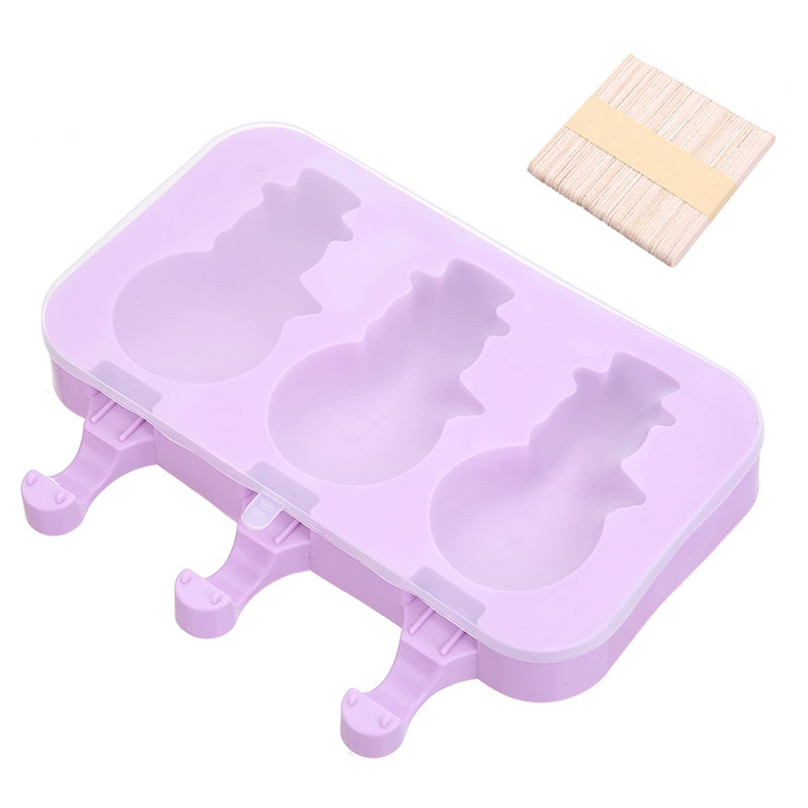 Creative Silicone Ice Cream Mold & Popsicle Maker - DIY Homemade Ice Cube Tray for Kids, Fun Purple Ice Pop Making Kit - Perfect for Summer Treats, Birthday Parties & Family Bonding Activities