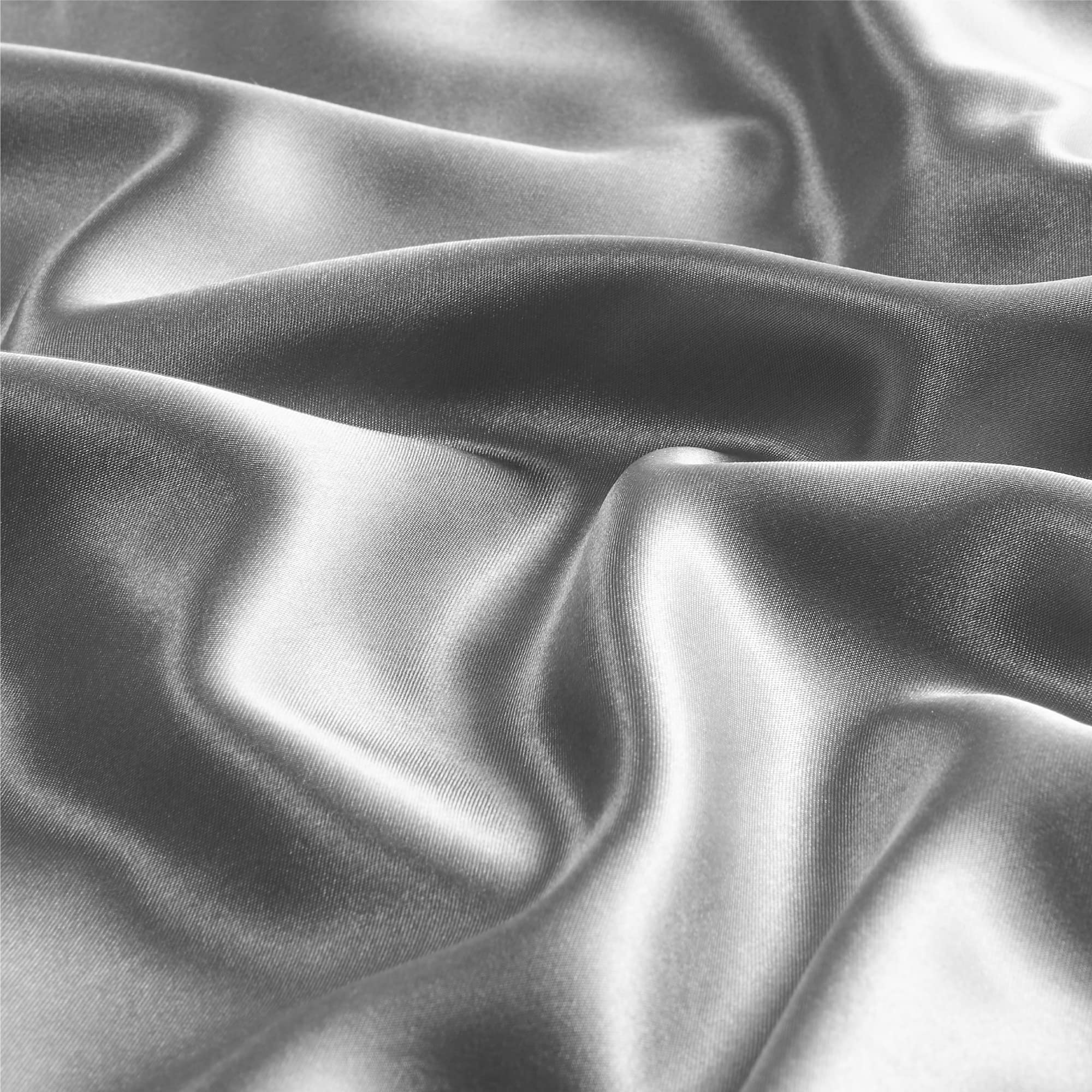 BEDELITE 2 Pack Satin Pillowcase with Zipper - Standard Size 20x26 Inches, Super Soft & Cooling Silk-like Pillow Cover for Women & Men | Perfect for Hair Care, Skin Protection & Better Sleep (Grey)