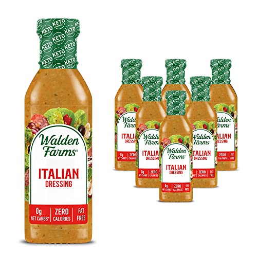 Walden Farms Italian Salad Dressing 12 fl oz (6 Pack) - Sugar Free, Calorie Free, Gluten Free - Perfect for Salads, Marinades & Healthy Cooking