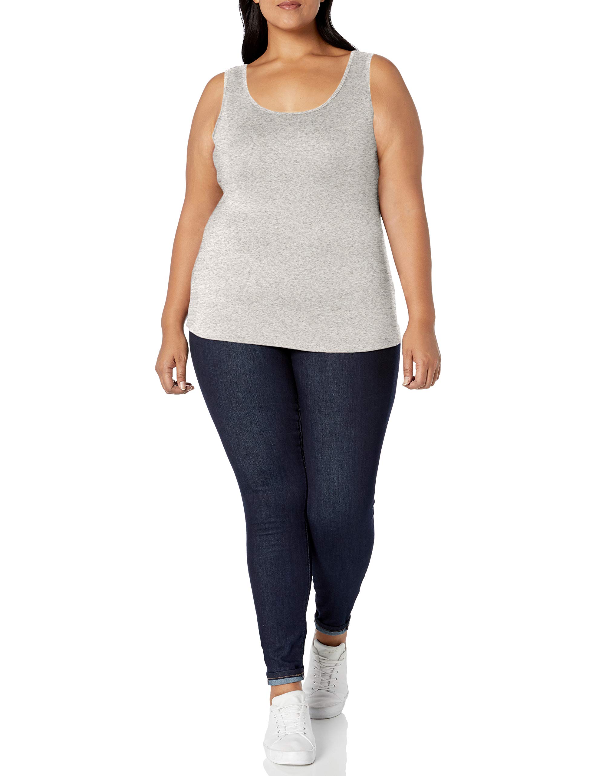Amazon Essentials Women's Plus Size Tank Tops - Soft Cotton Multipack (3-Pack) for Casual Wear, Layering & Summer Outfits