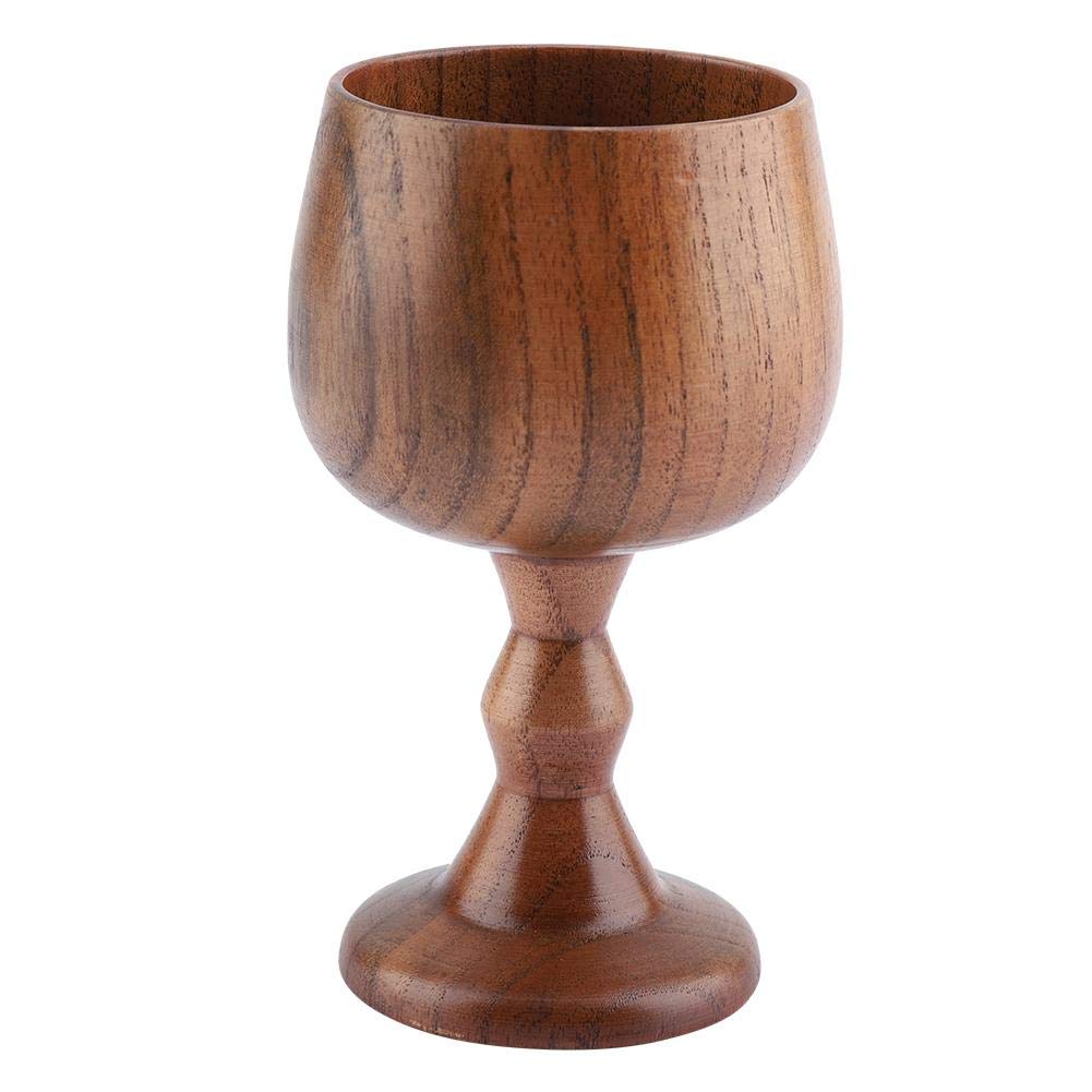 Handcrafted Solid Wood Mug - Vintage Wooden Wine Cup & Chalice Goblet for Coffee, Tea, Water - Perfect for Rustic Home Decor, Camping & Medieval Themed Parties