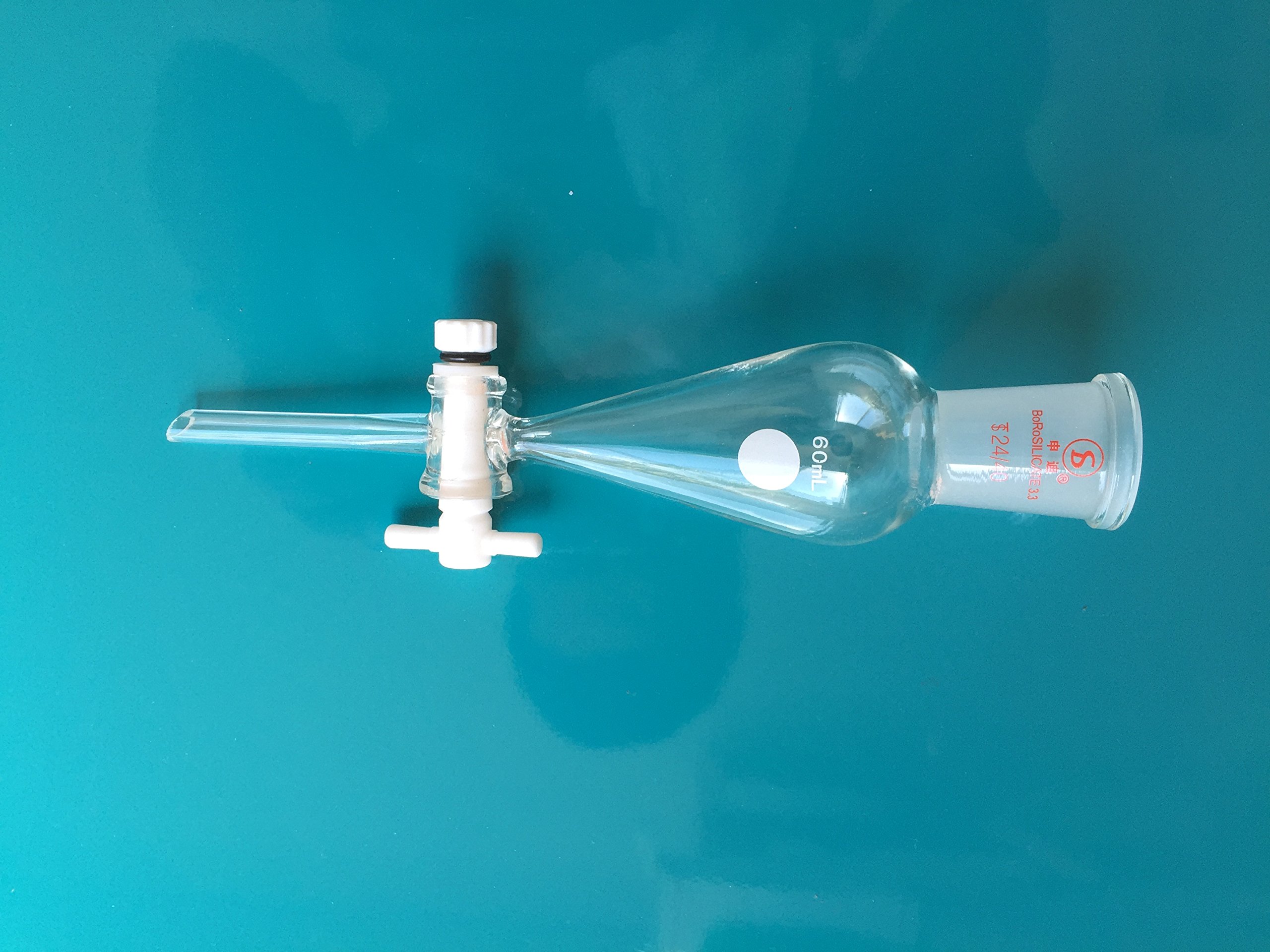 Beyondsupply 250ml Glass Separatory Funnel with PTFE Stopcock, 24/40 Joint - Lab Equipment for Liquid Extraction, Essential for Chemistry Experiments & Essential Oil Distillation