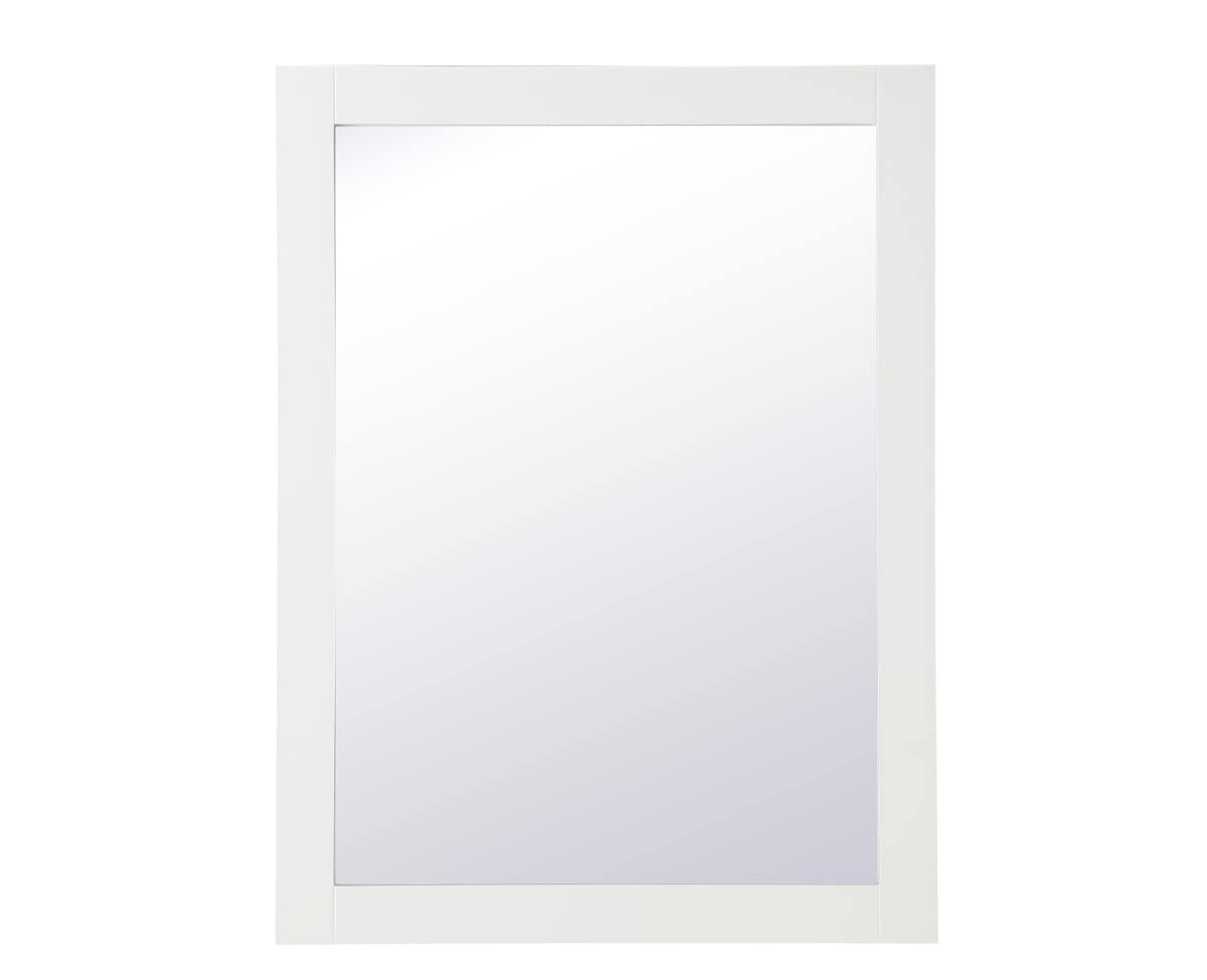 Elegant White Wood Frame Bathroom Mirror 36