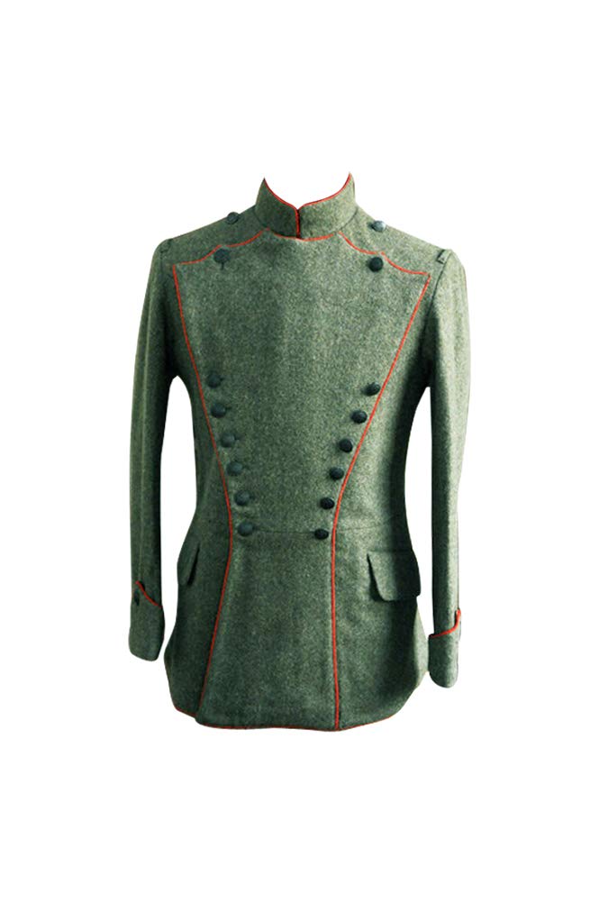 Original German Empire WWI Uhlan Officer's Red-Piped Wool Tunic (Ulanka) - Vintage Military Uniform for Reenactment & Historical Display