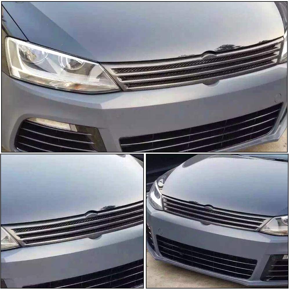 MCARCAR Carbon Fiber Front Grille for Volkswagen VW Jetta MK6 Sedan 2012-2015 | Pre-Facelift Replacement Bumper Grill Cover | OEM Style Body Kit | Perfect Fit & Upgrade for Daily Driving & Car Shows
