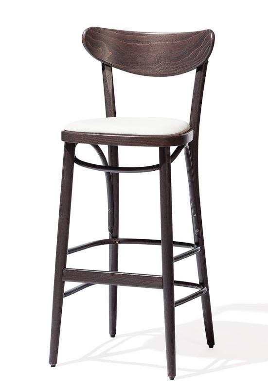 Ton Banana Bentwood Stool with Upholstered Seat - Mid-Century Modern Bar Stool for Kitchen Island, Breakfast Nook & Home Decor