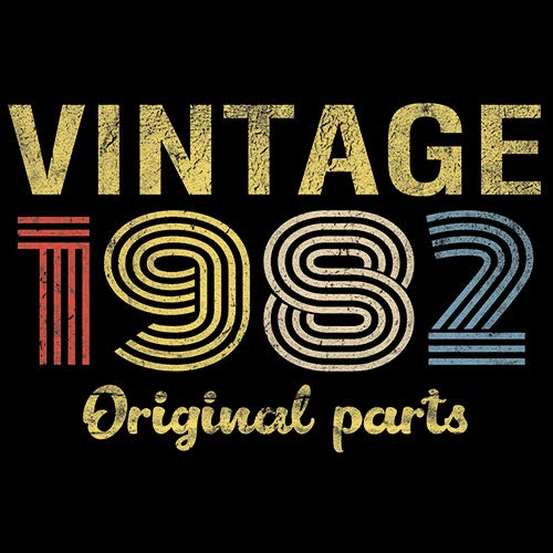1982 Vintage Original Parts 43rd Birthday Gift T-Shirt for Men - Retro 43 Year Old Birthday Present - Perfect for 43rd Birthday Parties & Milestone Celebrations