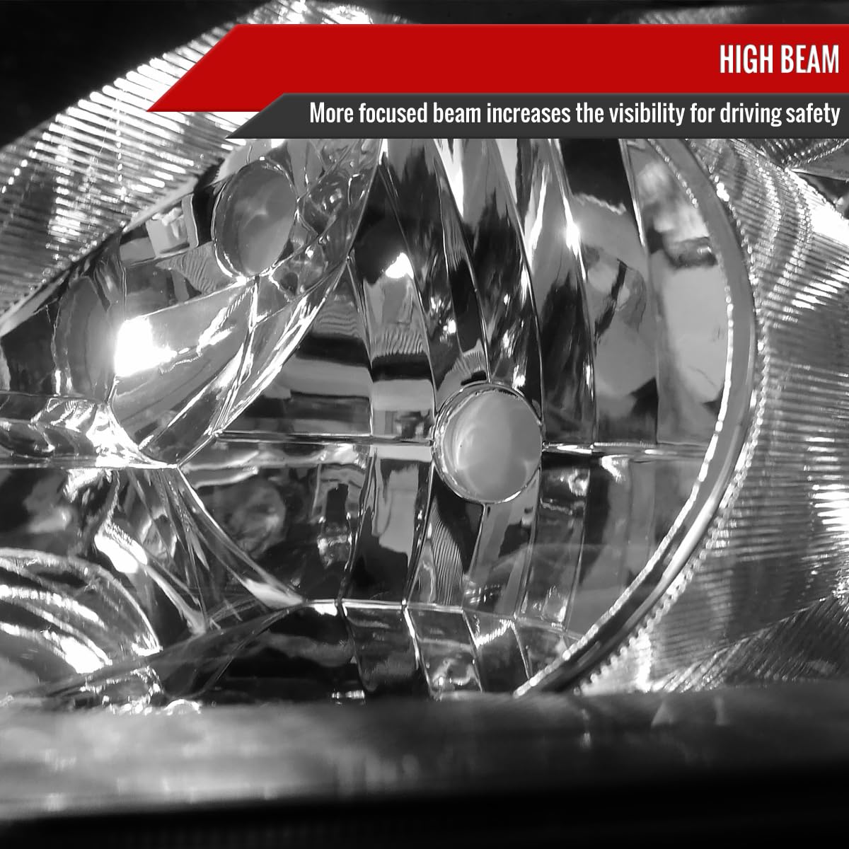 03-07 Honda Accord JDM Black Headlights & Driving Lamps Replacement Pair - Upgrade for Night Driving & Style Enhancement