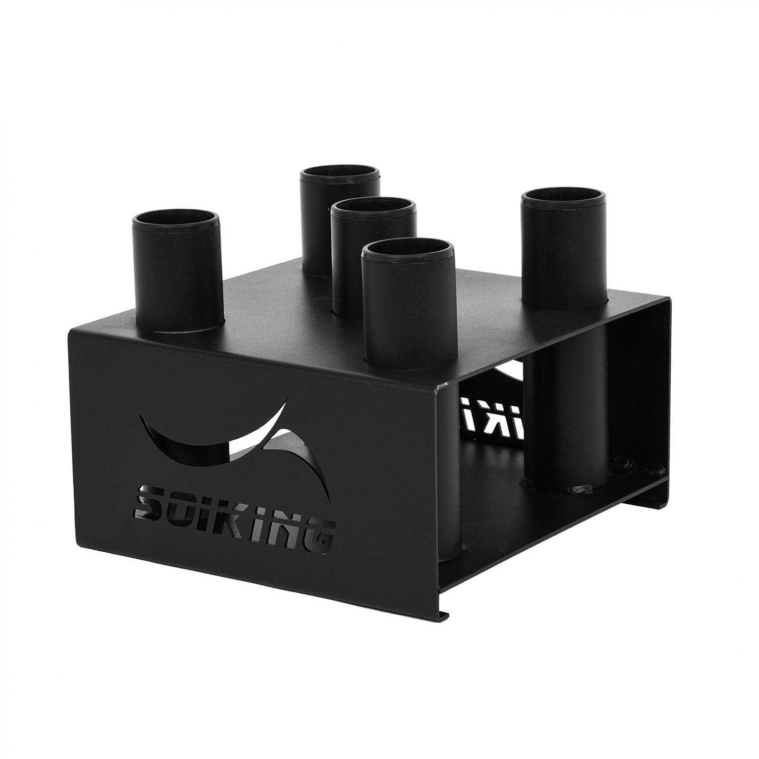 Heavy Duty Weight Holder for Dumbbells & Bars - Vertical Peg Storage Organizer for Home Gym - Perfect for Curl Bars, Hex Bars, Tricep Bars & More (Holds 5 Bars) - Ideal for Garage Gym, CrossFit & Strength Training