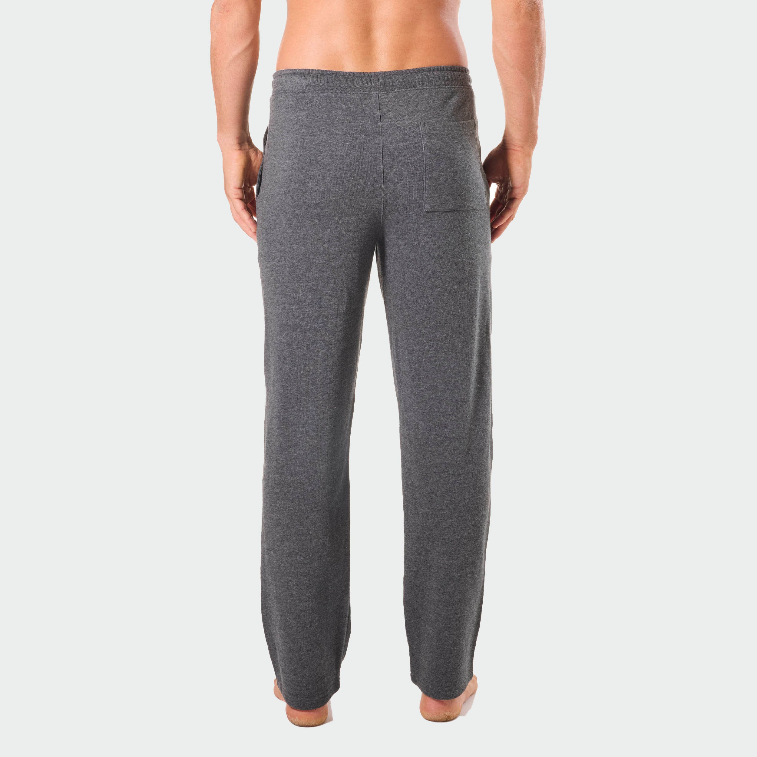 Men's Relaxed Cotton French Terry Sleep Pants - Soft Lounge Pajama Bottoms for Comfortable Sleep & Relaxation at Home (Charcoal Marle) - Perfect for Nightwear, Lounging & Travel