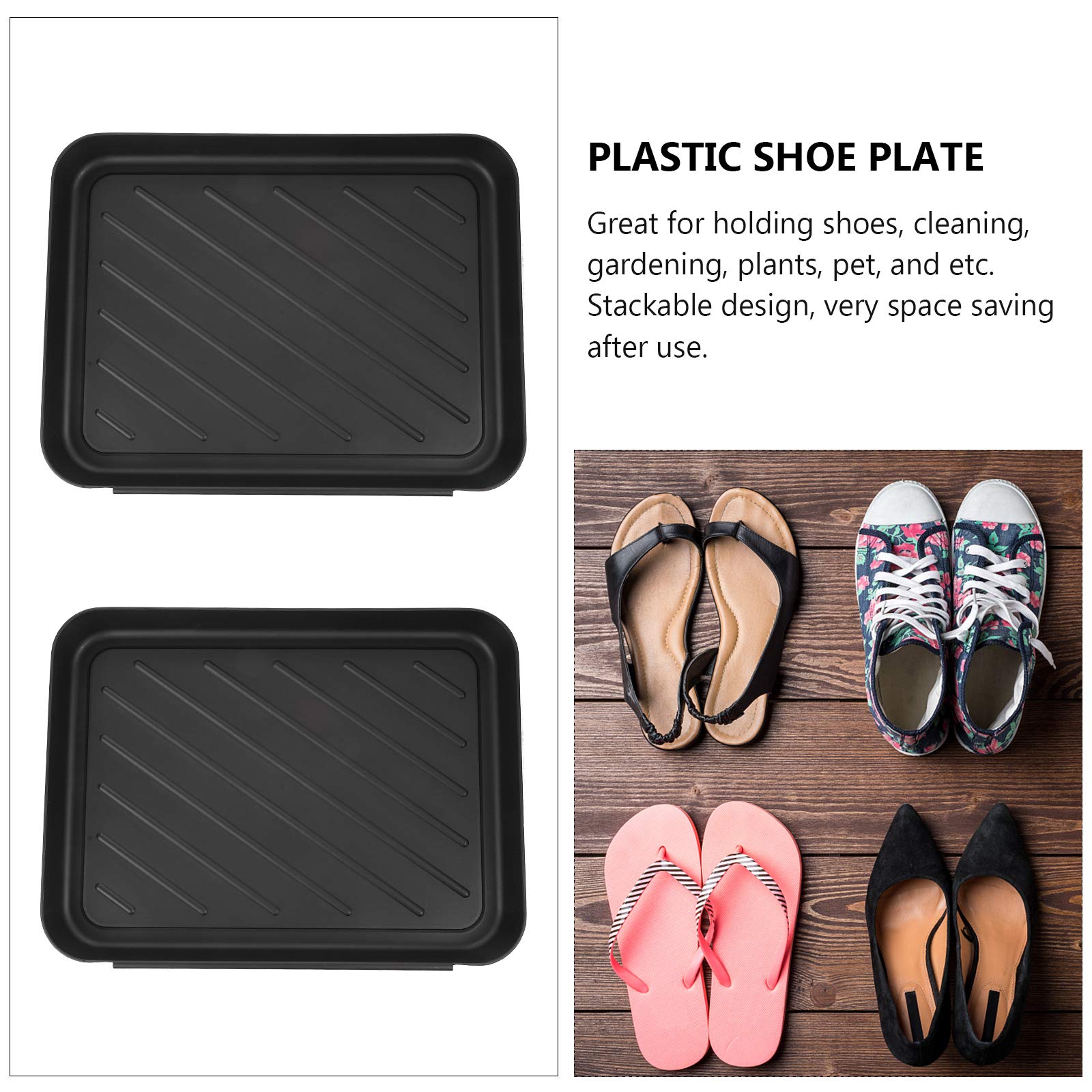 Waterproof Boot Tray for Entryway - Indoor/Outdoor Shoe & Pet Mat (15.7x11.79
