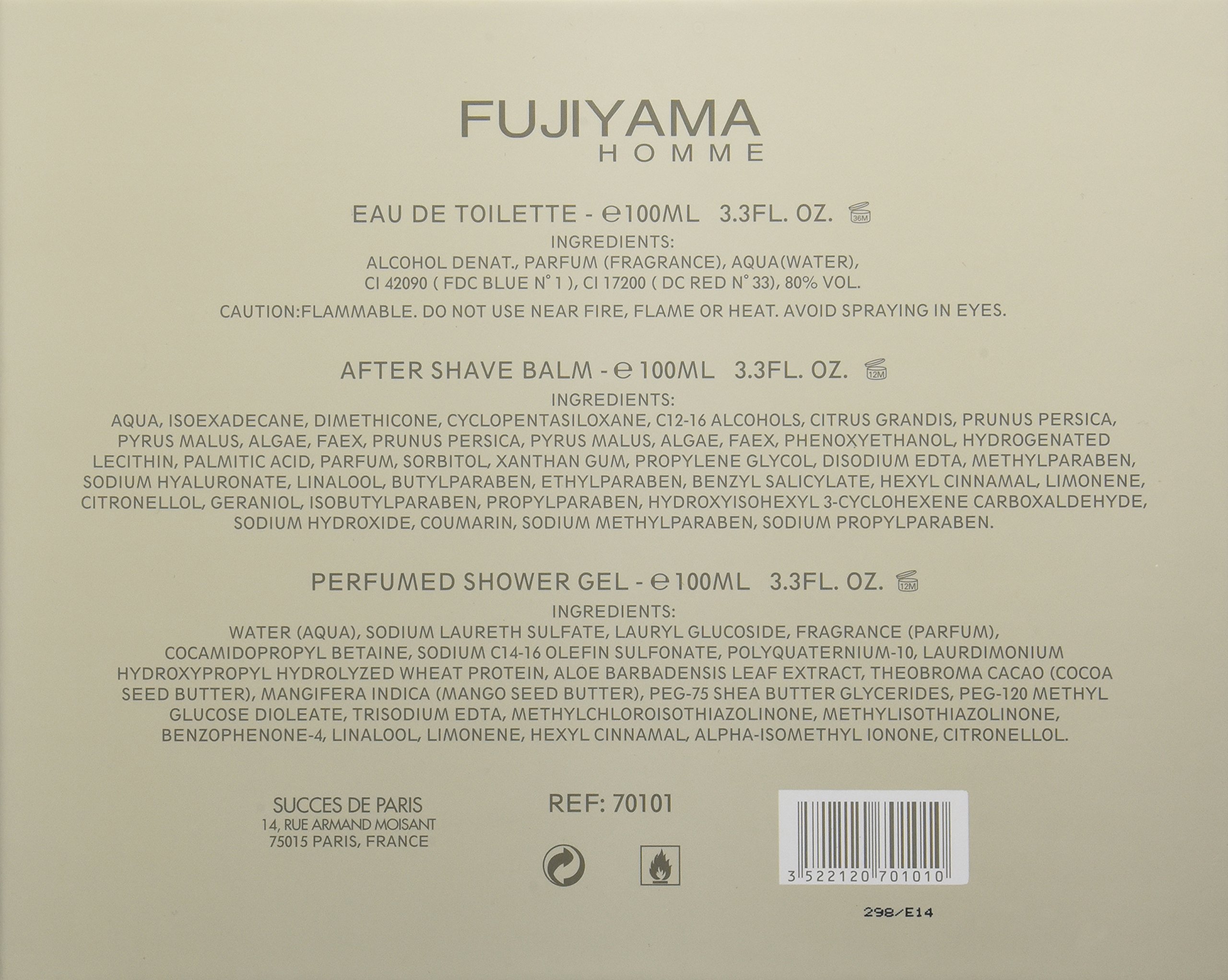 Fujiyama Homme Men's Eau de Toilette Cologne Spray - 3.4 oz / 100ml Fresh Woody Fragrance for Day & Night Wear - Perfect for Dating, Office & Special Occasions