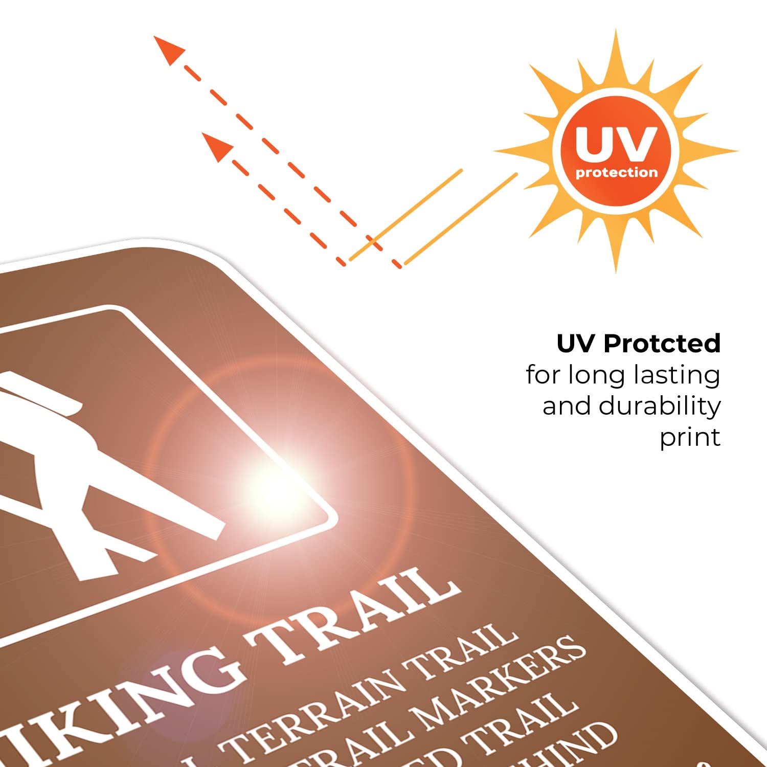 Premium Hiking Trail Signs - 12x18 Inches Rust-Free .063 Aluminum Trail Markers for Outdoor Adventures | Durable, Fade-Resistant & Made in USA | Perfect for National Parks, Campgrounds & Nature Trails