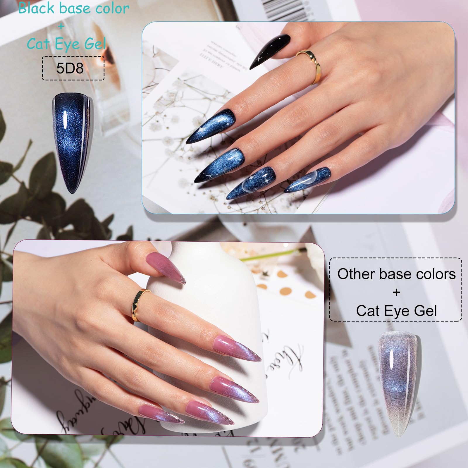 Mobray 9Pcs 9D Cat Eye Gel Nail Polish Set - Professional Salon Kit, Soak Off UV LED Nail Polish for DIY Nail Art, All Seasons Long Lasting Manicure - Perfect for Home Use, Gifts & Special Occasions