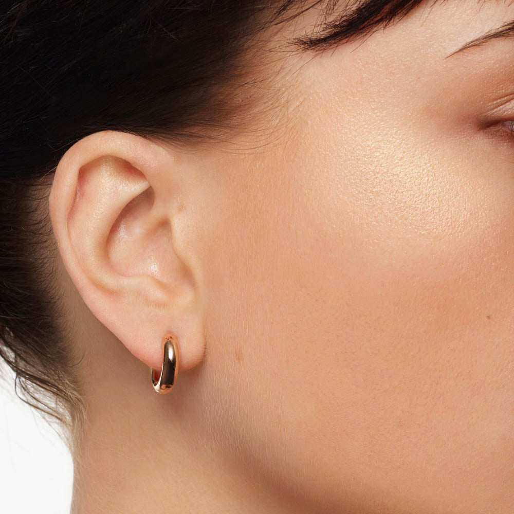Rose Gold Mini Curve Hoop Earrings - Dainty & Elegant Jewelry for Women - Perfect for Everyday Wear, Date Nights & Special Occasions